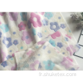 tissu tricoté en flanelle avec des fleurs jacquard